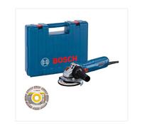 Bosch Professional Smerigliatrice angolare a filo GWS 12-125 (Ø disco: 125 mm, 1200 W pot., protez. riavvio accidentale, incl. 1 disco diam., impugn. suppl., cuffia prot., dado serr., valigetta prof.)