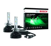 Bosch H7 LED Gigalight, fari per autovetture, 12V 30W, luce bianca fredda 6000K, set di 2 lampadine LED, solo per uso fuoristrada