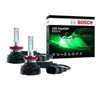 Bosch H8/H11/H16 LED Gigalight, fari per autovetture, 12V 30W, luce bianca fredda 6000K, set di 2 lampadine LED, solo per uso fuoristrada