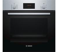 Bosch HBF114BS1 Serie 2, Forno da incasso, Cottura uniforme fino a 3 livelli, Manopole a scomparsa, Display digitale LED rosso, Idrolisi, Acciaio, 60 x 60 cm, Versione Esclusiva Amazon