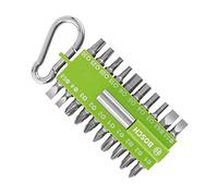 Bosch Home and Garden 2607002823 Set di Bit di Avvitamento con Supporto Universale per Bit, Moschettone, Accessorio per Avvitatore Elettrico, Verde, 21, Taglia unica