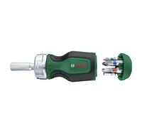 Bosch Home and Garden Cacciavite a Cricchetto con 6 Bit, Compatto Coppia Elevata per Un Fissaggio Potente, Bit in Dotazione, Ergonomico, Portabit Magnetico