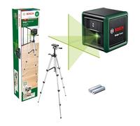 Bosch Home and Garden livella laser a croce Quigo Green con treppiede (laser verde per una migliore visibilità, involucro in plastica riciclata, in cartone)