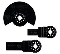 Bosch Kit accessori per multiutensile PMF 2607017323 – 3 parti – per legno, nero
