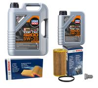 Bosch Inspektionspake 6 L Liqui Moly Top Tec 4200 5W-30 per VW Jetta III 1K2