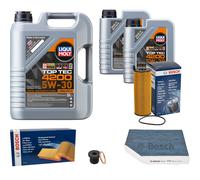 Bosch Inspektionspake 7 L Liqui Moly Top Tec 4200 5W-30 per Audi A5 8T3 A4 8K2