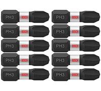 BOSCH ITPH31B 10-Pack 1 In. Phillips #3 Impact Tough Screwdriving Inserto bit