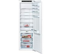 Bosch KIF82PFE0, serie 8, frigorifero da incasso con congelatore, nicchia 177,5 x 56 cm, raffreddamento da 254 l + congelatore da 15 l, prodotto in Germania, 3 volte più a lungo, ripiani in vetro di