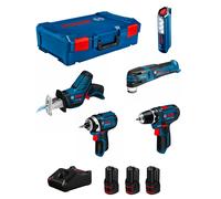 BOSCH Kit 0615990N1D (GSR 12V-15 + GOP 12V-28 + GDR 12V-105 + GSA 12V-14 + GLI 12V-300 + 3 x 2,0 Ah + GAL 12V-40 + L-Boxx XL)