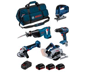 BOSCH Kit 0615990N39 (GSR 18V-55 + GWS 18V-10 + GKS 18V-57-2 + GSA 18V-LI + GST
