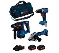 Set di utensili a batteria BOSCH (GSR 18V-65 + GBH 18V-22 + GWS 18V-8, 2x GBA 18V 4.0Ah, GAL 18V-4, M-BAG, scatola) 0615A50094