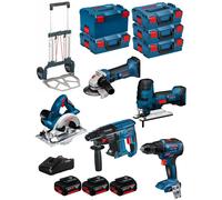 BOSCH Kit 18V BK502 (GST 18V-LIS+GKS 18V-LI+GBH 18V-21+GWS 18-125V-LI+GSR 18V-55