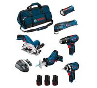 BOSCH Kit BMKB6-28BD3 (GSB 12V-15 + GDR 12V-105 + GKS 12V-26 + GOP 12V-28 + GSA 12V-14 + GLI 12V-80 + 3x2,0Ah +GAL1230CV +HDBAG)