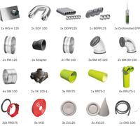 BOSCH Kit di ventilazione per appartamento BOPA VE302, Kit di distribuzione dell'aria a tubo tondo, 90 m², a parete - 7739621046