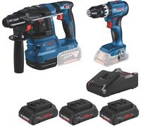 Bosch KIT Martello GBH 18V-22 + Trapano GSB 18V-45 + Set ricarica