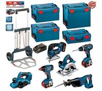Bosch Kit PSL6WM3A (GHO 18 V-LI + GKS 18 V-LI + GSA 18 V-LI + GDX 18 V-LI + GSB 18 V-LI + GST 18 V-LI + 3 batterie x 4,0Ah Li-Ion + L-Boxx 136 + L-Boxx 374 + 2 x L-Boxx 238 + Caricatore AL1860CV + Bosch Caddy)