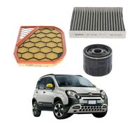 BOSCH Kit Tagliando 3 Filtri Aria Olio Abitacolo per FIAT Panda e Ypsilon Ibrida