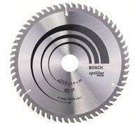 Bosch Lama per Sega Circolare Optiline Wood Circolare, 210 x 30 X 2,8 MM, 60