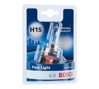 Bosch Lampadina Alogena H15 Pure Light, 12 V 15/55 W, Ricambio di Qualità Originale- Attacco PGJ23t-1 - Confezione da 1 Lampadina