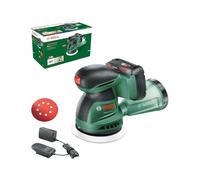 Bosch Levigatrice rotoorbitale a batteria EasyOrbit 18V-10 (Levigatura su superfici in legno, laccate e verniciate di piccole e medie dimensioni; diametro: 125 mm; batteria da 2.0Ah e caricabatteria)