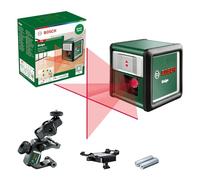Bosch livella laser a croce Quigo con morsetto snodabile MM 2 (allineamento facile e preciso con posizionamento versatile, in cartone)