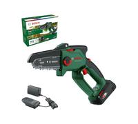 Bosch Mini Motosega a batteria EasyChain 18V-15-7 (per il taglio del legno; 18 Volt System; velocità catena: 6,95 m/s; con batteria da 2,5 Ah e caricabatteria)