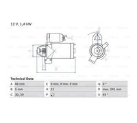 BOSCH Motorino Avviamento Starter 1.4kW per BMW 5er Touring 3er