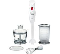 Bosch msm14500 CleverMixx - Frullatore a immersione, 400 W, cupola con 4 lame, con Tritatutto, Frusta e bicchiere di cucina Mixer, colore: bianco/rosso