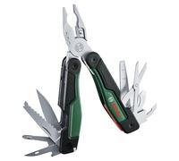 Bosch multiutensile 16-in-1 (utensile multif. per fai da te, esterni e campeggio; acciaio inox; funz. blocco; Softgrip; 16 funzioni: pinze; lama; cacciavite; coltello; sega, ecc.)