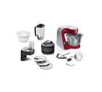 Bosch MUM5 - Robot da cucina serie 4 MUM5X734, bilancia integrata, 2 ciotole, intagliatore, set di miscelazione, 1000 W, rosso/argento