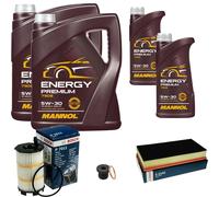 Bosch Pacchetto di Ispezione 12 L mannol Energy Premium 5W-30 per Audi Q7 4.2