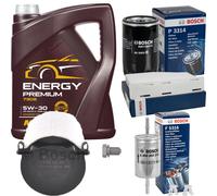 Bosch Pacchetto di Ispezione 5. L mannol Energy Premium 5W-30 per VW Golf Plus
