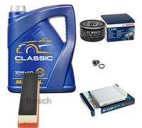 BOSCH Pacchetto di ispezione 5L MANNOL Classic 10W-40 per Renault Logan Io 1.5