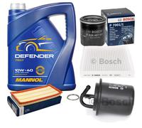 BOSCH Pacchetto di ispezione 5L MANNOL Defender 10W-40 per Subaru Forester 2.0