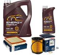 Bosch Pacchetto di Ispezione 6 L mannol Energy Premium 5W-30 per BMW Di 1er