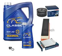 BOSCH Pacchetto di ispezione 6L MANNOL Classic 10W-40 per Renault Logan Io 1.5
