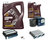 Bosch Pacchetto di Ispezione 7 L mannol 0W-20 Legend Ultra per Mazda 3 2.0 CX-5