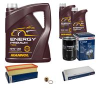 Bosch Pacchetto di Ispezione 7 L mannol Energy Premium 5W-30 per Audi Coupè S2