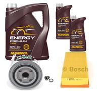 Bosch Pacchetto di Ispezione 7 L mannol Energy Premium 5W-30 per Volvo 440 K 1.9