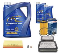 BOSCH Pacchetto di ispezione 7L MANNOL Defender 10W-40 per Mercedes Classe E