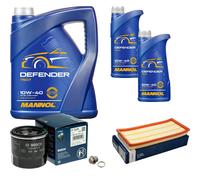 BOSCH Pacchetto di ispezione 7L MANNOL Defender 10W-40 per Subaru Forester 2.0