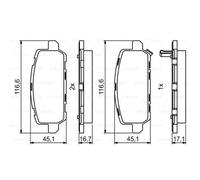 BOSCH Pastiglie Freno Bremsbelegsatz Posteriore per Honda Hr-V Accord Ix Berlina