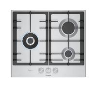 Bosch PCC6A5I90, Serie 6, Piano gas, 3 fuochi, 60 cm, Acciaio Inox