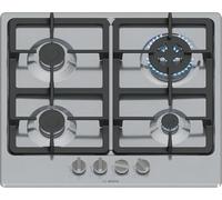 Bosch PGH6B5K90 Serie 4 Piano Cottura a Gas, Bruciatore Wok: Potenza Fino a 3.3 Kw, Griglie in Ghisa, Acciaio, 60 Cm, 3 zone + Wok, Inox