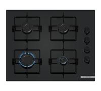 Bosch POP6B6K30, Serie 2, Piano Gas, 4 Fuochi, 60 cm, Vetro Temperato Nero