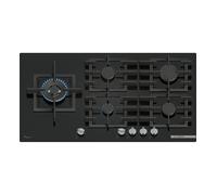Piano Cottura 5 Fuochi a Gas 90 cm (1 Bruciatore Wok) in Vetro colore Nero - PPM9A6I40 Serie 6