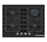 Bosch Serie 4 PNP6B6K40 , Piano cottura a gas, 60 cm, Vetro temperato, Nero