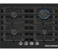 Bosch Serie 4 PNP6B6K40 , Piano cottura a gas, 60 cm, Vetro temperato, Nero
