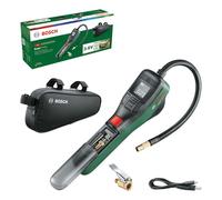 Bosch Home and Garden pompa per bicicletta/mini compressore portatile a batteria EasyPump (3,0 Ah; 3,6 V; funzione Autostop; 150 PSI; 10,3 bar; USB-C; 3 adat; Spina conn rapida; Borsa per bicicletta)