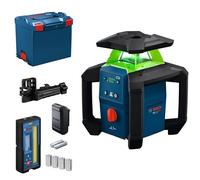 Bosch PRO 18V System Livella Laser Rotante GRL18V-4-34CVG (laser verde, regolazione pendenza ±15%, IP66, doppia alimentazione, incl. ricevitore LR45 e L-BOXX 374)